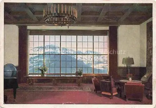 AK / Ansichtskarte  Wachenfeld Berghof Obersalzberg Berchtesgaden Blick aus der grossen Halle auf den Untersberg