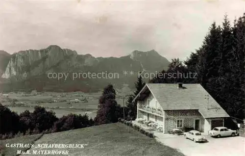 AK / Ansichtskarte  Mondsee Salzkammergut AT Gasthaus Schafbergblick Alpenpanorama