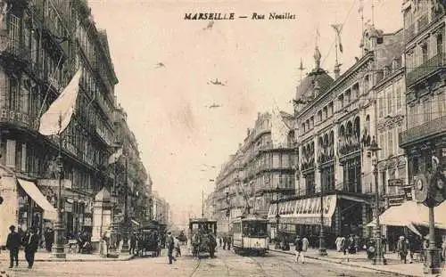 AK / Ansichtskarte  Strassenbahn Tramway-- Marseille Rue Neailles