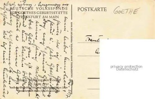 AK / Ansichtskarte  GOETHE Johann Wolfgang von Dichter Frankfurt am Main