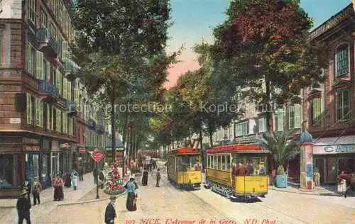 AK / Ansichtskarte  Strassenbahn Tramway-- Nice Avenue la Gare