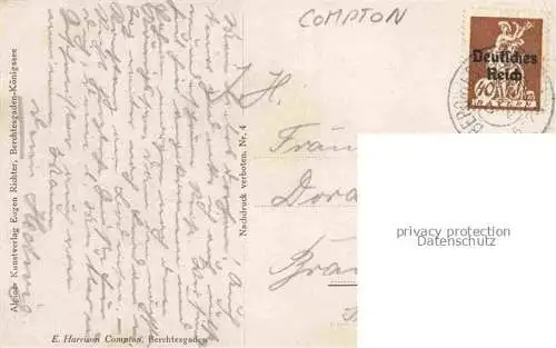 AK / Ansichtskarte  COMPTON  Edward Harrison Kuenstlerkarte Berchtesgaden Koenigssee