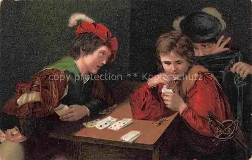 AK / Ansichtskarte  Kartenspiel-Postkarte Jeu de Cartes CPA-- Michelangelo da Caravaggio Dresden