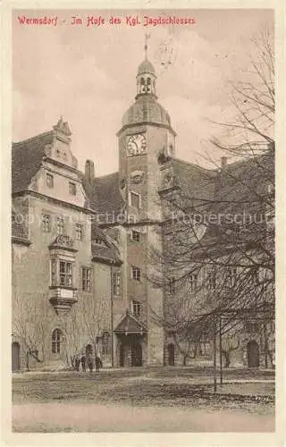 AK / Ansichtskarte  Wermsdorf Sachsen Im Hofe des Koeniglichen Jagdschlosses