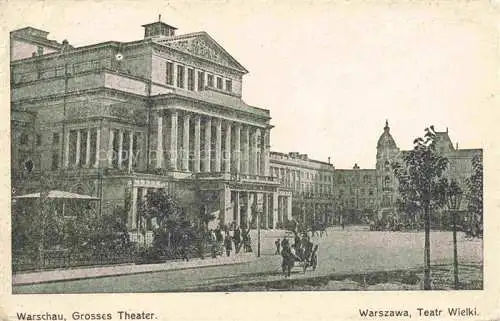 AK / Ansichtskarte  Warschau WARSZAWA PL Grosses Theater Stempel Deutsches Soldatenheim Feldpost