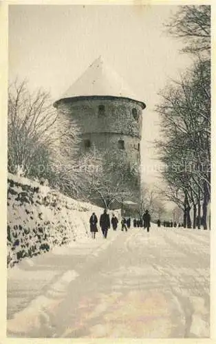 AK / Ansichtskarte  TALLINN Reval Estonia Stadtmauer Turm im Winter