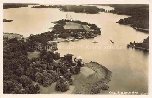 AK / Ansichtskarte  Nikolskoe Pfaueninsel Wannsee Berlin Potsdam Havel-Wochenendkirche Peter und Paul Original Fliegeraufnahme