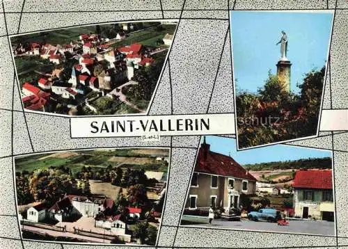 AK / Ansichtskarte  Saint-Vallerin Saone et Loire Teilansichten Luftaufnahme Denkmal Ortszentrum