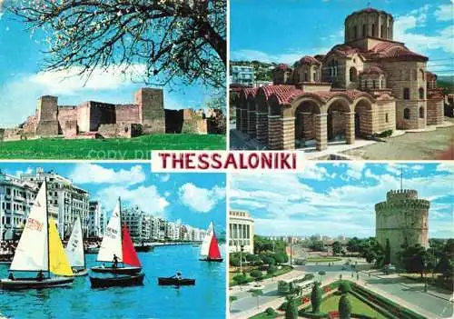 AK / Ansichtskarte  Thessaloniki Salonique Salonica Salonicco Greece Teilansichten Festung Kirche Turm Hafen