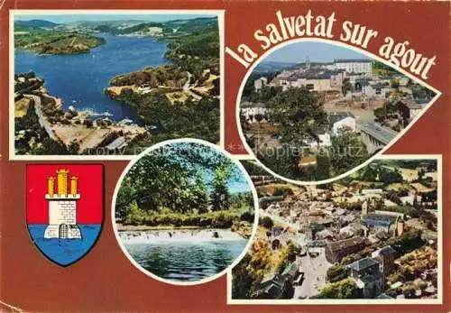 AK / Ansichtskarte  La Salvetat-sur-Agout 34 Herault Vue aérienne Centre nautique l'Agout Centre ville