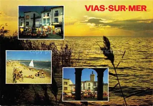 AK / Ansichtskarte  Vias-sur-Mer 34 Herault Sonnenuntergang am Meer Strand Zentrum