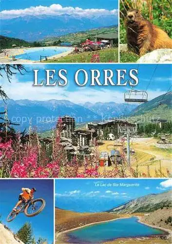 AK / Ansichtskarte  Les Orres Gap 05 Hautes-Alpes Alpenpanorama Swimming Pool Murmeltier Berghotel Sesselbahn See