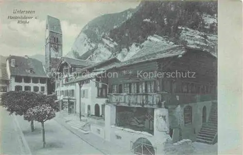 AK / Ansichtskarte  Unterseen Interlaken BE Heidenhaeuser und Kirche