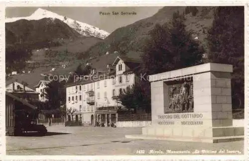 AK / Ansichtskarte  Airolo Leventina TI Passo San Gottardo Monumento Le Dittimo del lavoro