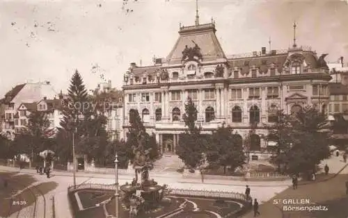 AK / Ansichtskarte  St Gallen SANKT GALLEN SG Boersenplatz Militaersache