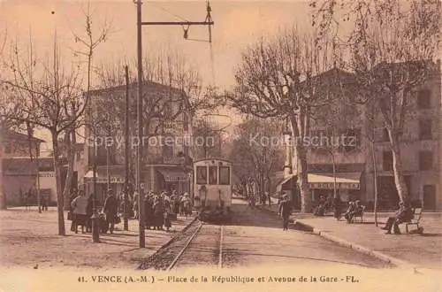 AK / Ansichtskarte  Vence-la-Jolie GRAssE 06 Alpes-Maritimes Place de la Republique et Avenue de la Gare