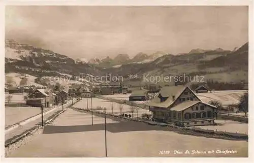 AK / Ansichtskarte  Neu St Johann Nesslau Toggenburg SG Panorama mit Churfirsten