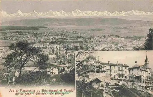 AK / Ansichtskarte  Evilard-sur-Bienne Evilard-Leubringen Biel BE Vue et Panorama du Restaurant et Pension de la Gare