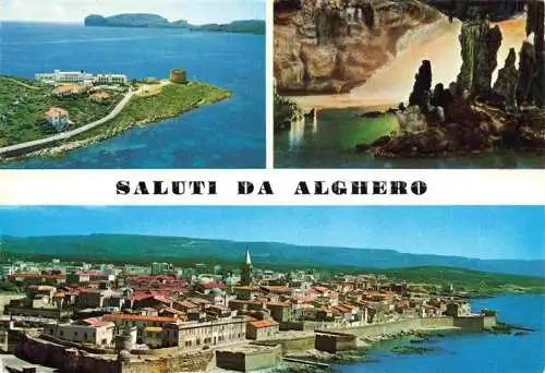 AK / Ansichtskarte  Alghero Sardegna IT I bastioni Hotel El Faro Grotte di Nettuno veduta aerea