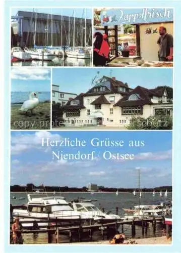 AK / Ansichtskarte  NIENDORF  Ostseebad Timmendorferstrand Seglerhafen Hotel Restaurant Zappelfrisch Strand