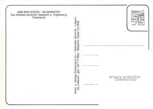 AK / Ansichtskarte  Bad Soden-Salmuenster Panorama Heilbad zwischen Spessart und Vogelsberg