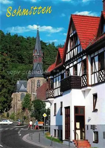 AK / Ansichtskarte  Schmitten  Taunus Hessen Blick zur Kirche