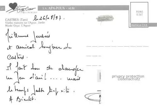 AK / Ansichtskarte  Castres  81 Tarn Vieilles maisons sur l'Agout Jardin Musée Goya