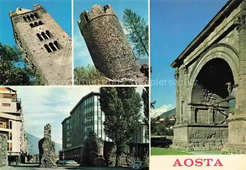 AK / Ansichtskarte  Aosta Valle d Aosta IT Sant Orso Tour neuve Mura Romane e Via Torino Arco d'Augusto