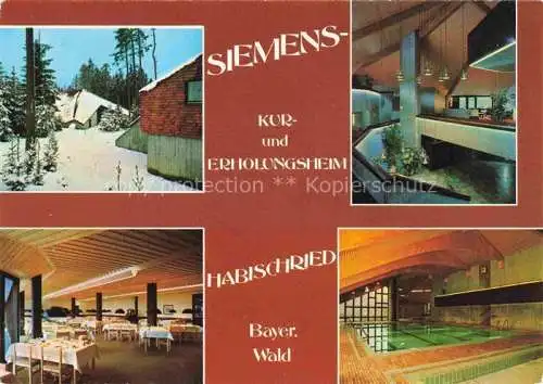 AK / Ansichtskarte  Habischried Niederbayern Siemens Kur- und Erholungsheim Foyer Speisesaal Hallenbad