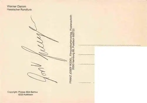 AK / Ansichtskarte  Radio Werner Damm Hessische Rundfunk Autogramm 