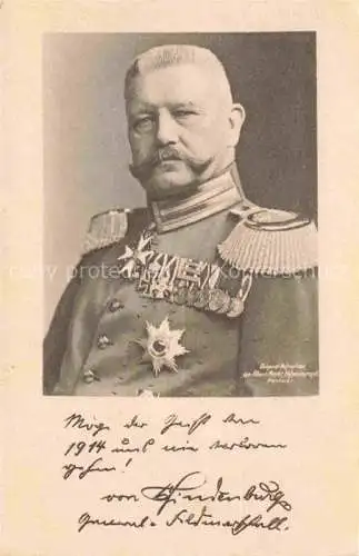 AK / Ansichtskarte  HINDENBURG  Paul von Politik Generalfeldmarschall