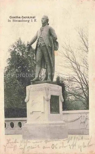 AK / Ansichtskarte  Skulpturen Goethe Denkmal Strassburg Elsass