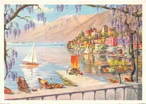 AK / Ansichtskarte  Ascona Lago Maggiore TI Panorama dalla Terrazza dell Albergo Elvezia Gemaede