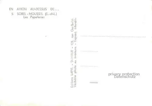 AK / Ansichtskarte  Moussel Sorel-Moussel 28 Eure-et-Loir Les Papeteries Vue aerienne