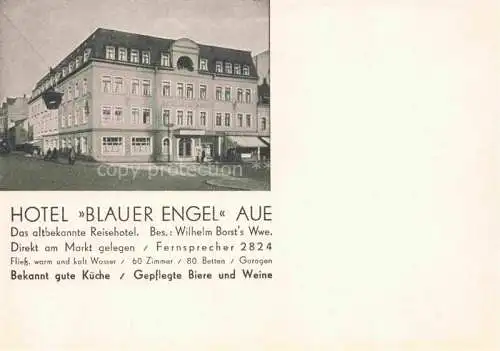 AK / Ansichtskarte  AUE  Erzgebirgskreis Sachsen Hotel Blauer Engel