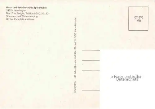 AK / Ansichtskarte  Loewenhagen Gasthaus Pension Spiessmuehle