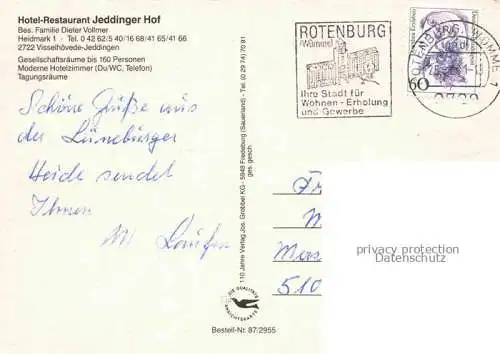 AK / Ansichtskarte  Jeddingen Hotel Restaurant Jeddinger Hof Gastraum