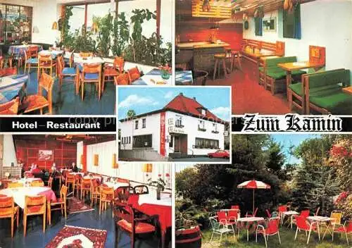 AK / Ansichtskarte  Scherfede Hotel Restaurant zum Kamin Gastraum Garten