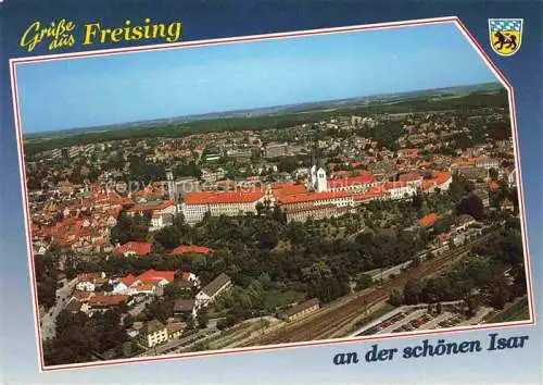 AK / Ansichtskarte  Freising Oberbayern Stadtpanorama Eisenbahn