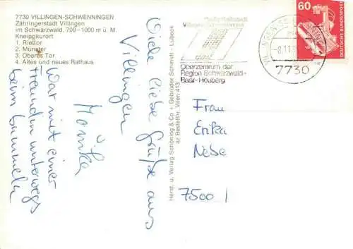AK / Ansichtskarte  Chronik-AK Villingen Riettor Muenster Obr. Tor Rathaus