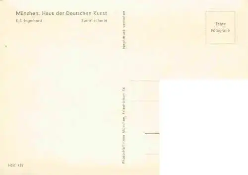 AK / Ansichtskarte  Verlag HDK Haus der Deutschen Kunst Nr. 422 Muenchen E.J. Engelhard Sportfischerin