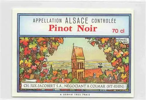 AK / Ansichtskarte  COLMAR 68 Haut-Rhin Ch Jux-Jacobert SA Negociant a Colmar Pinot Noir