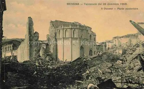 AK / Ansichtskarte  MEssINA Sicilia IT Terremoto del 28 dicembre 1908 Il Duomo Parte posteriors