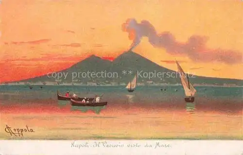 AK / Ansichtskarte  NAPOLI Neapel Naples IT Il Vesuvio visto da Mare