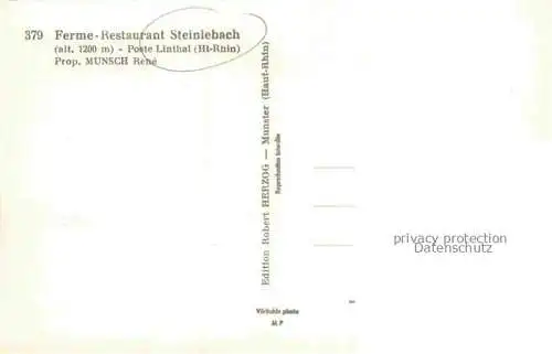 AK / Ansichtskarte  Steinlebach Linthal Guebwiller Alsace 68 Haut-Rhin Ferme Restaurant 