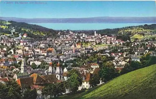 AK / Ansichtskarte  St Gallen SANKT GALLEN SG Panorama mit Bodensee