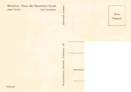 AK / Ansichtskarte  Verlag HDK Haus der Deutschen Kunst Nr. 337 Muenchen Josef Thorak Zwei Menchen 