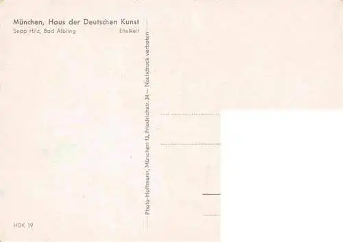 AK / Ansichtskarte  Verlag HDK Haus der Deutschen Kunst Nr. 19 Muenchen Sepp Hilz Bad Aibling Eitelkeit 