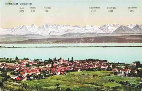 AK / Ansichtskarte  Neuveville La Neuenstadt Bielersee Preles BE Alpenpanorama mit Eiger Moench und Jungfrau