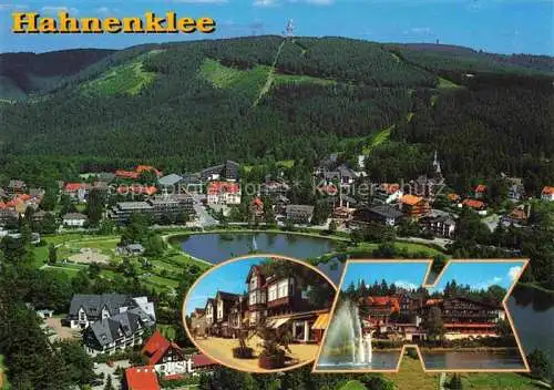 AK / Ansichtskarte  Hahnenklee-Bockswiese Harz Panorama Luftaufnahme Kur- und Wintersportplatz Ortszentrum Hotels